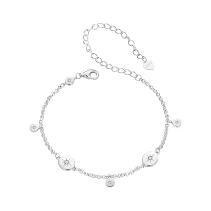 925 Sterling Silver & Plated White Gold CZ Bracelet
