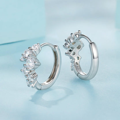 925 Sterling Silver Earrings with CZ White Gold Plating