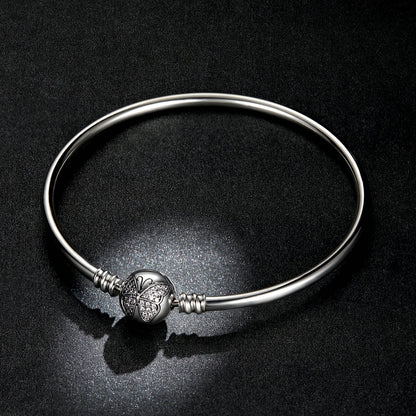925 Sterling Silver 17.0 cm Oxidized CZ Bracelet for Women