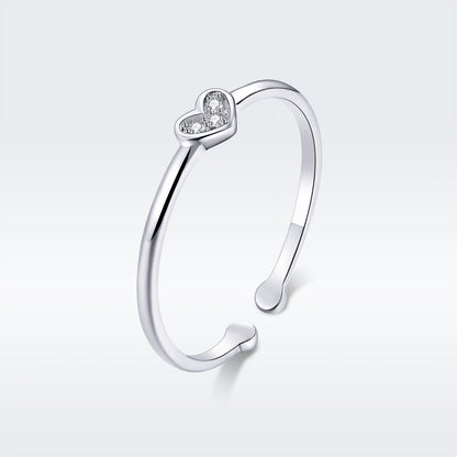 925 Sterling Silver Plated Platinum Pavé Setting CZ Ring
