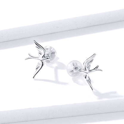 925 Sterling Silver Earrings 0.7*1.2cm for Women