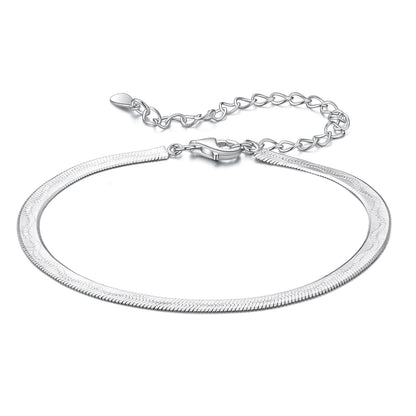 925 Sterling Silver Plated White Gold Bracelet for Unisex