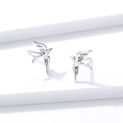 925 Sterling Silver Earrings 0.7*1.2cm for Women