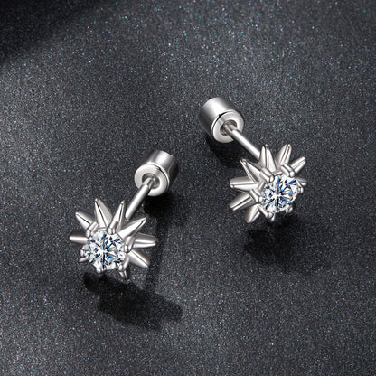 925 Sterling Silver Moissanite 0.10 Carat Earrings for Women - 0.7cm Size