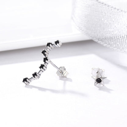 925 Sterling Silver Earrings with Pavé Setting CZ - 2.3cm Height