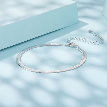 925 Sterling Silver Plated White Gold Bracelet for Unisex