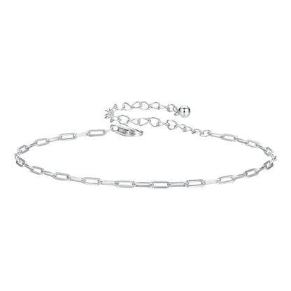 925 Sterling Silver Plated White Gold Adjustable Bracelet for Women