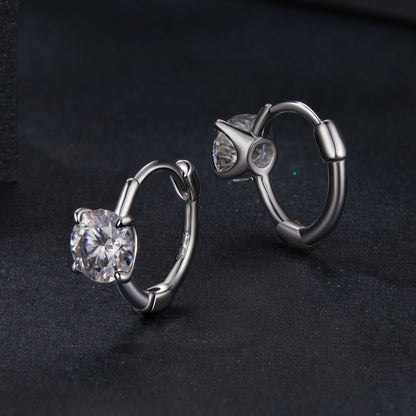 925 Sterling Silver & White Gold Plated 0.5 Carat Moissanite Earrings for Women