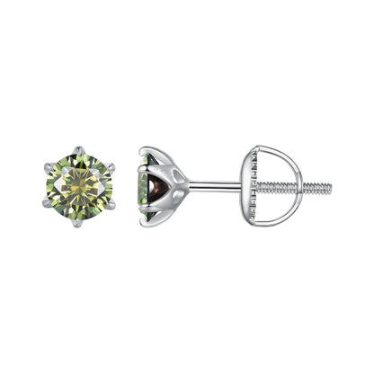 925 Sterling Silver Moissanite 1.00 Carat Earrings Size 7.0mm for Women
