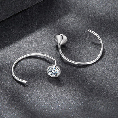 925 Sterling Silver Moissanite 0.3 Carat Earrings for Women