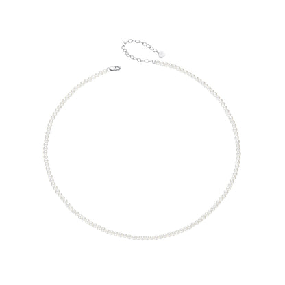 925 Sterling Silver White Gold Plated Necklace with Quality Shell Pearl for Women