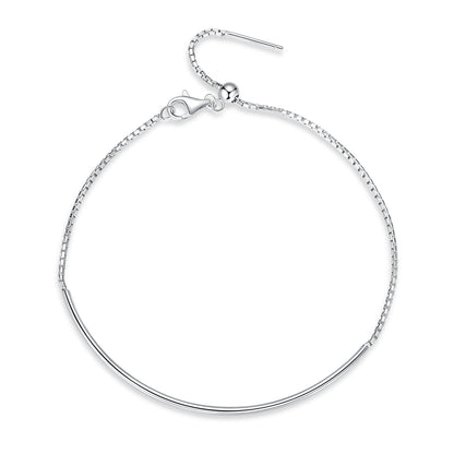 925 Sterling Silver Adjustable Platinum-Plated Bracelet for Women