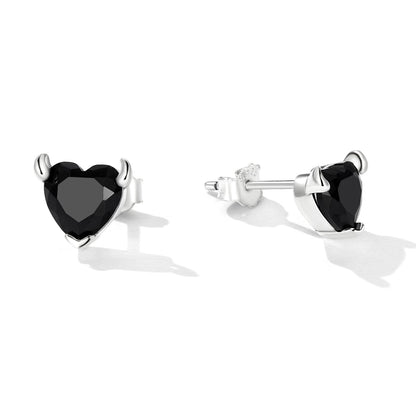 925 Sterling Silver Oxidized CZ Earrings for Women