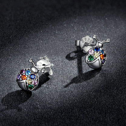 925 Sterling Silver Earrings with Oxidized Finish and Pavé Setting CZ