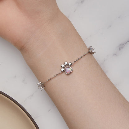 925 Sterling Silver Translucent Opal Bracelets for Women