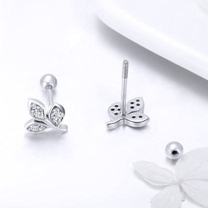 925 Sterling Silver Oxidized Pavé Setting CZ Earrings