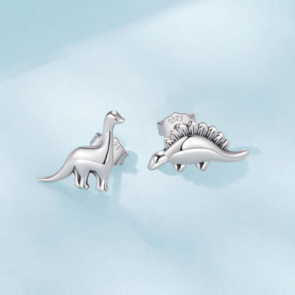 925 Sterling Silver Earrings with Oxidized Finish, 1.1*1cm & 1.2*0.6cm for Women