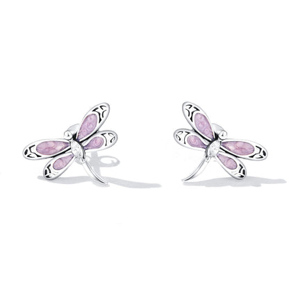 925 Sterling Silver Enamel Process Earrings with Pavé Setting CZ for Women