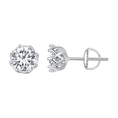 925 Sterling Silver Moissanite 0.5 Carat Earrings for Women