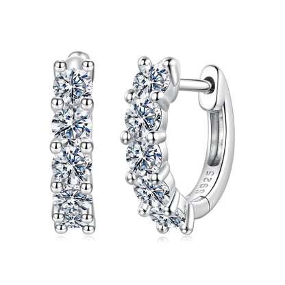 925 Sterling Silver Moissanite Earrings 1.3cm for Women