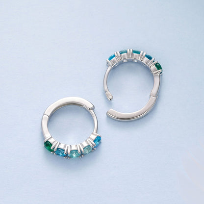 925 Sterling Silver Earrings with White Gold Plating and CZ for Women