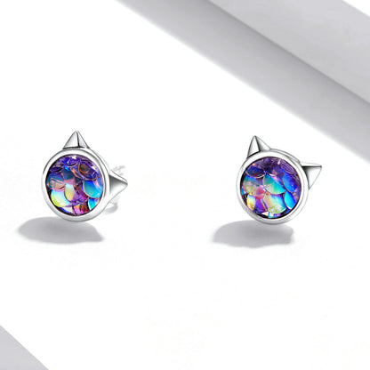 S925 Sterling Silver Resin Oxidized Silver Earrings