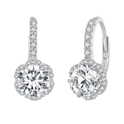 925 Sterling Silver Moissanite 6.5 Carat Earrings for Women