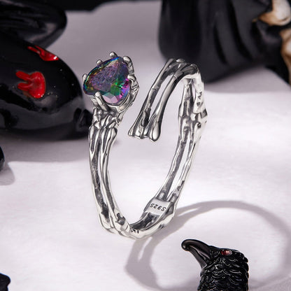 925 Sterling Silver Ring with Heart Design, 0.55cm Heart Size, Women’s Jewelry