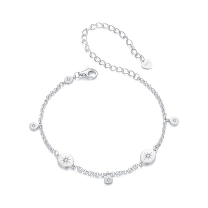 925 Sterling Silver & Plated White Gold CZ Bracelet
