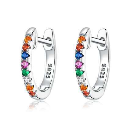 S925 Sterling Silver Earrings with CZ Pave Setting