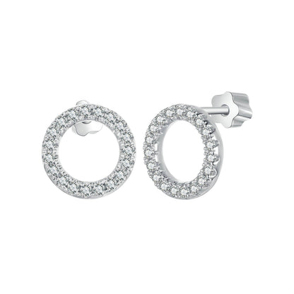 925 Sterling Silver 10mm Moissanite Earrings for Women