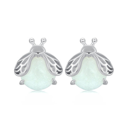 925 Sterling Silver Luminous Stone Earrings