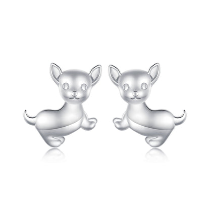 925 Sterling Silver Earrings Plated Platinum 10*12mm for Women