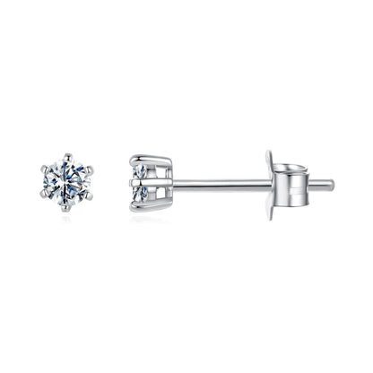 925 Sterling Silver 0.65 Carat Moissanite Earrings for Women
