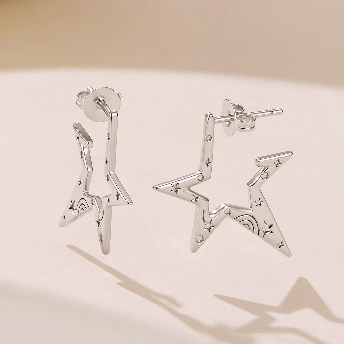 925 Sterling Silver White Gold Plated 2.3 cm Copper Earrings for Women