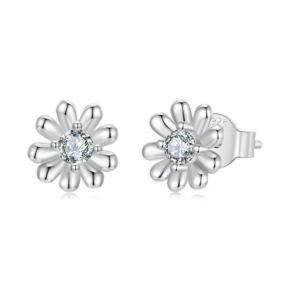 925 Sterling Silver Moissanite 0.3cm Earrings for Women