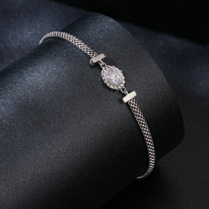 925 Sterling Silver 0.5 Carat Moissanite White Gold Plated Bracelet for Women