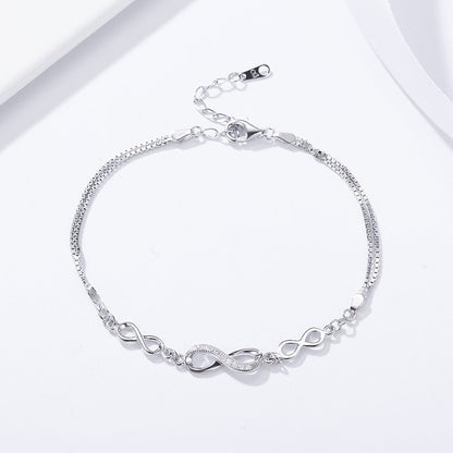 925 Sterling Silver Bracelet 22CM for Women