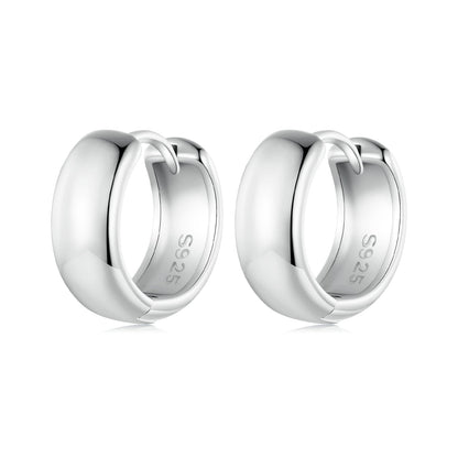 925 Sterling Silver Platinum Plated Earrings 11x5mm for Women