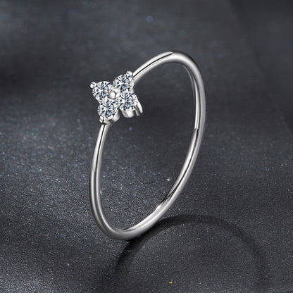 925 Sterling Silver Moissanite Size 6 Ring for Women