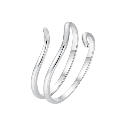 925 Sterling Silver Oxidized Silver Adjustable Ring for Men