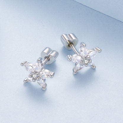 925 Sterling Silver Earrings with Pavé CZ Setting