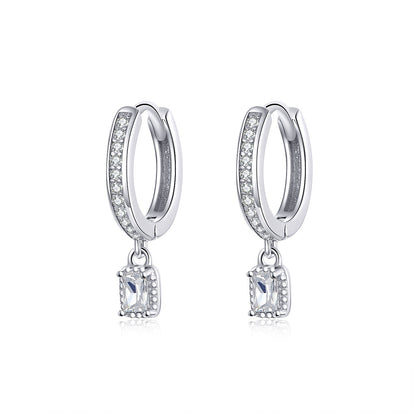 925 Sterling Silver 1.7cm Pavé Setting CZ Earrings