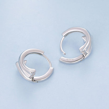 925 Sterling Silver Earrings with White Gold Plating and CZ