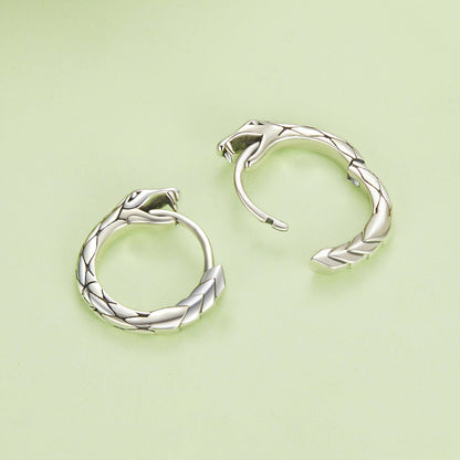 925 Sterling Silver Earrings for Women, Oxidized Silver, 1.4x0.35 cm
