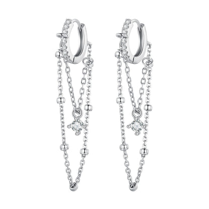 925 Sterling Silver Pavé Setting CZ Earrings for Women