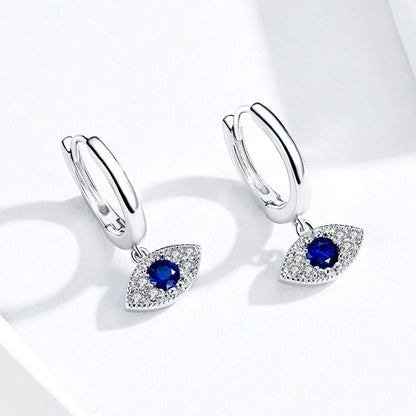 S925 Platinum Plated Pavé Setting CZ Earrings - 1.9*1cm - Women's Jewelry