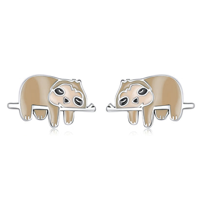 925 Sterling Silver Enamel Oxidized Earrings for Women, 0.7*1.2cm