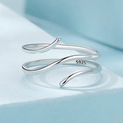 925 Sterling Silver Oxidized Silver Adjustable Ring for Men