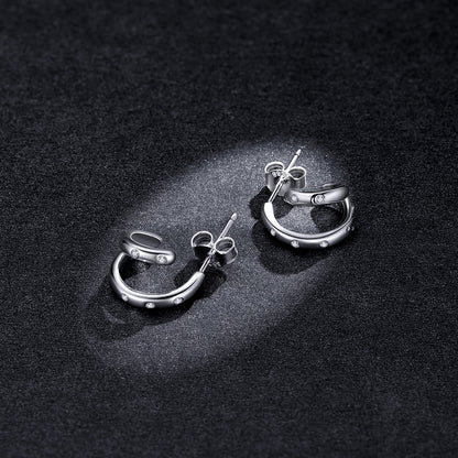 925 Sterling Silver Earrings with Pavé Setting CZ